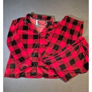 Joyspun Women's XL (16-18) Plaid Fleece Pajama Set Cozy Loungewear Soft Comfy